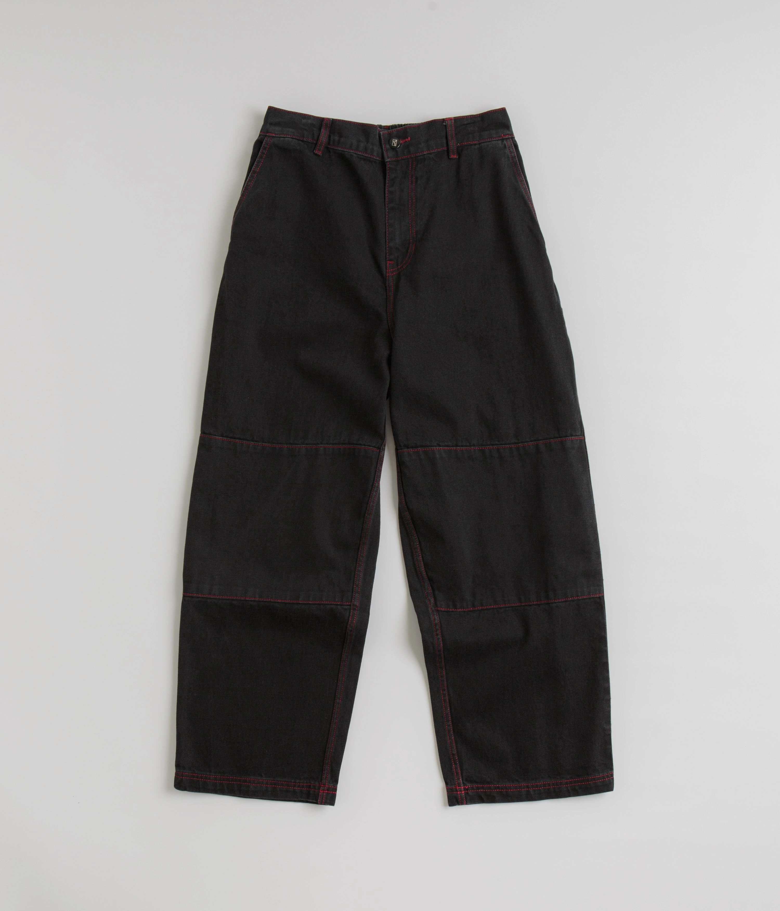 Poetic Collective Denim Sculptor Pants - Black / Red Stitch Ultra Soft Blend
