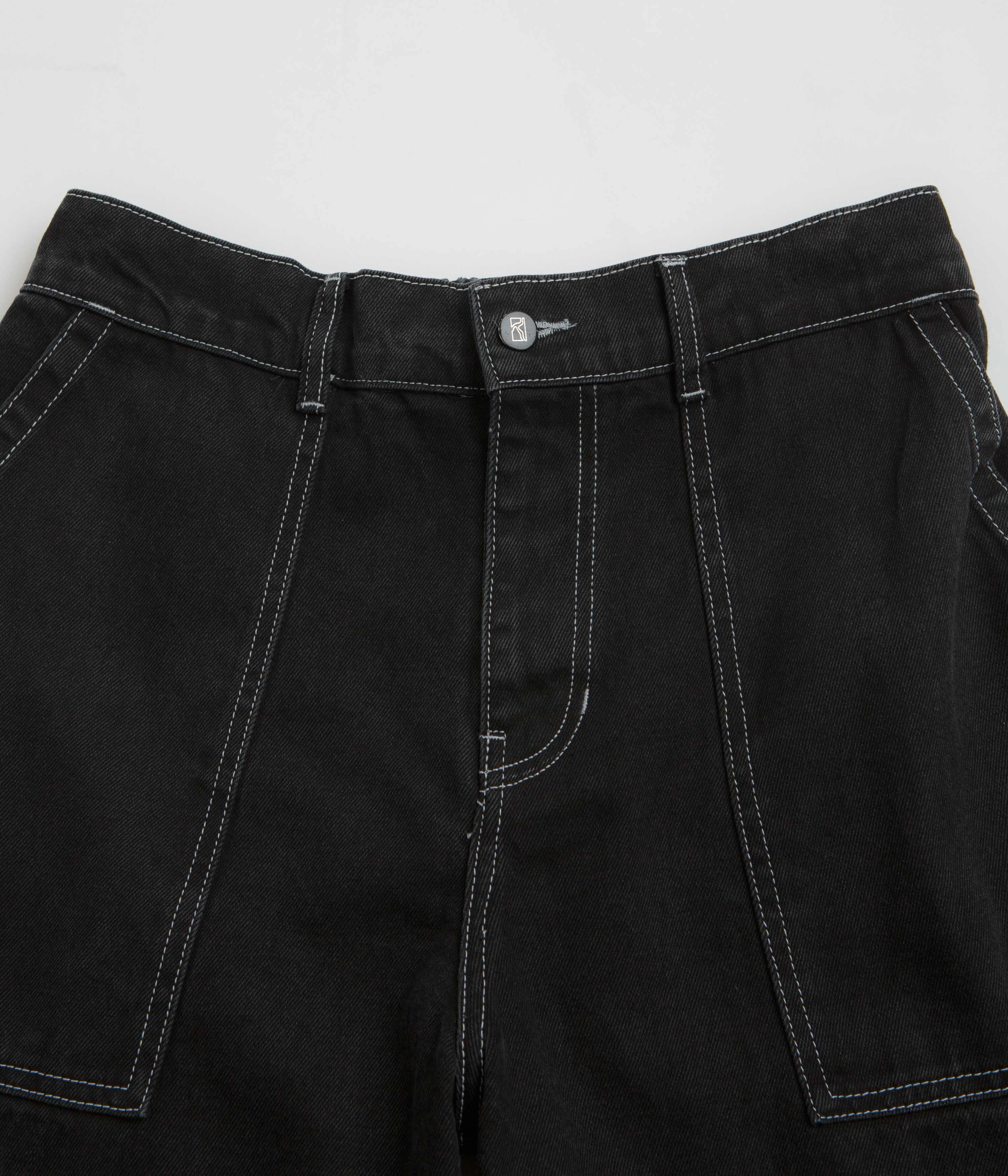 Urban Edge Compact Storage Poetic Collective Painter Pants - Black Denim / White Seams