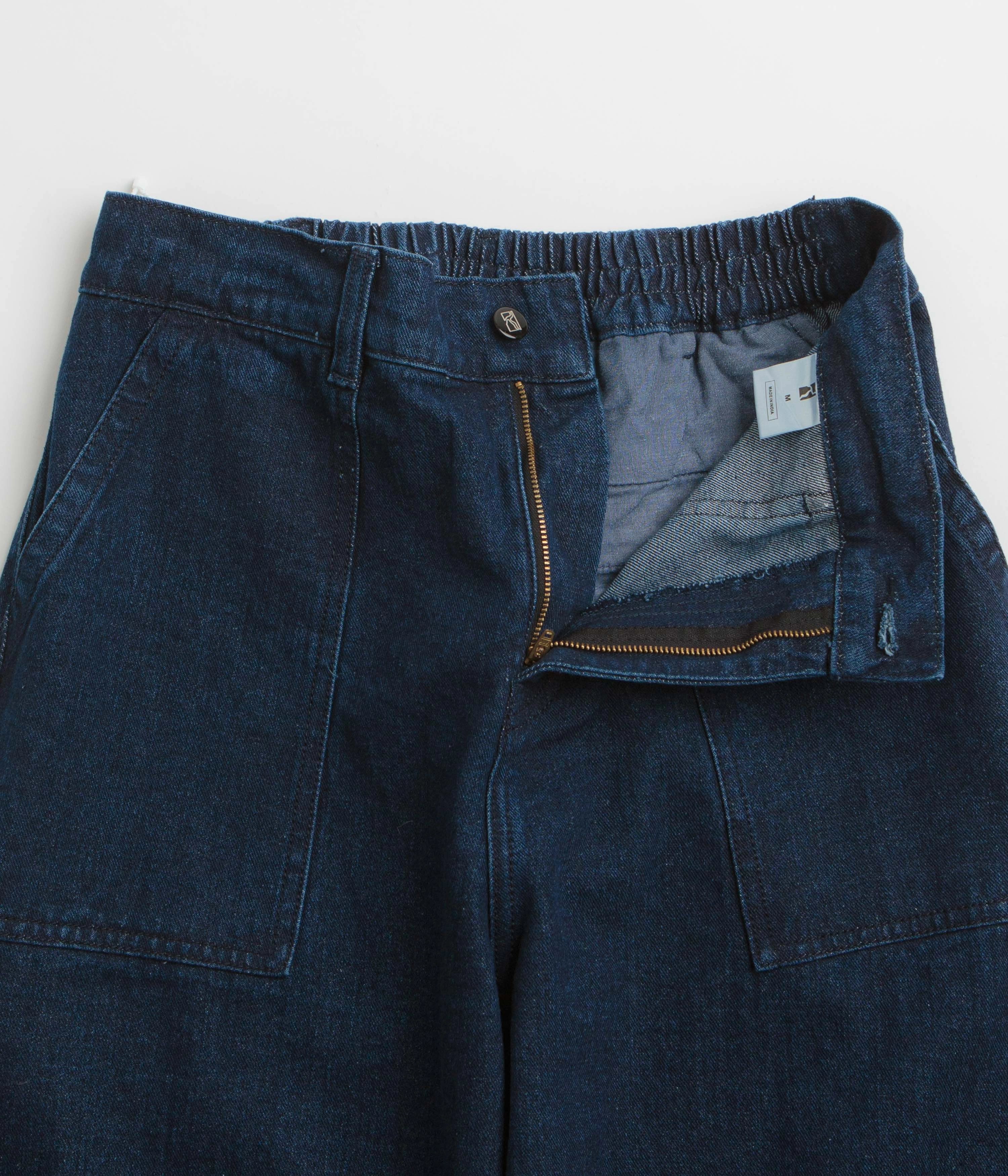 Poetic Collective Painter Pants - Classic Denim / Black Contoured Panel Design