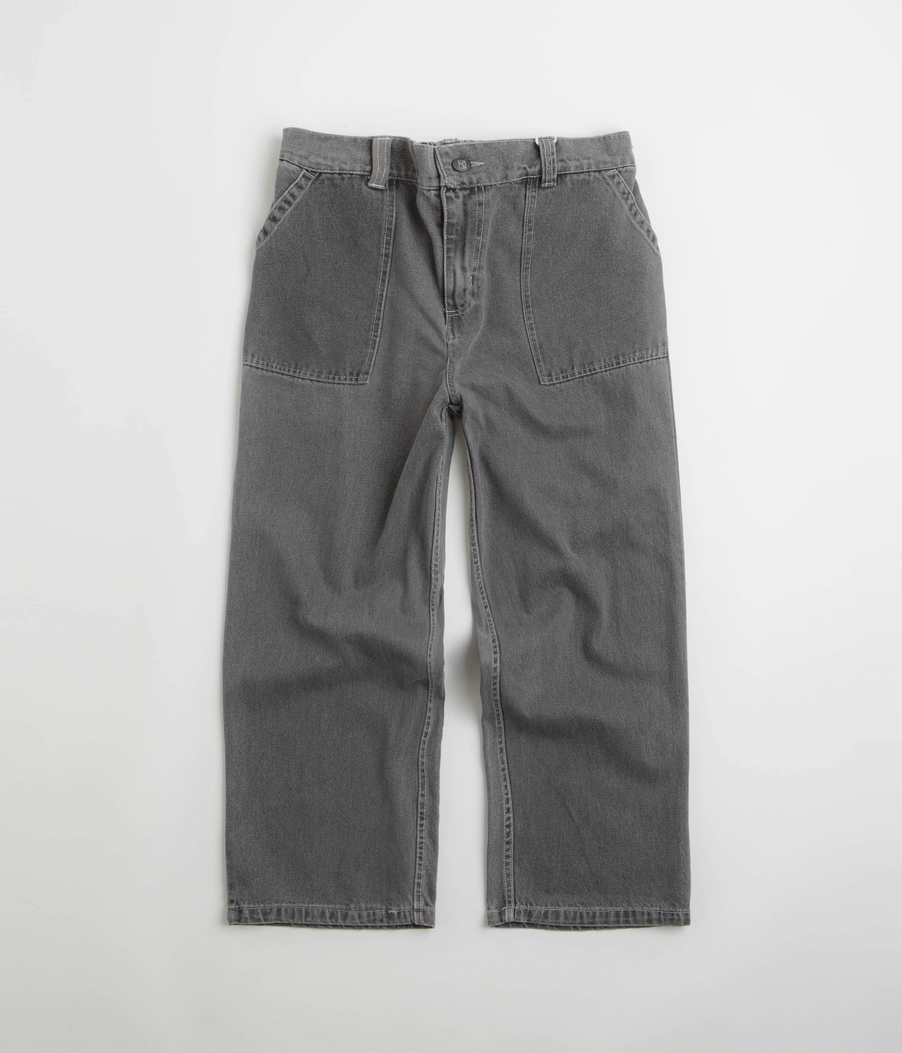 anti slip grip MoistureWickingLining Poetic Collective Painter Pants - Grey Washed Denim