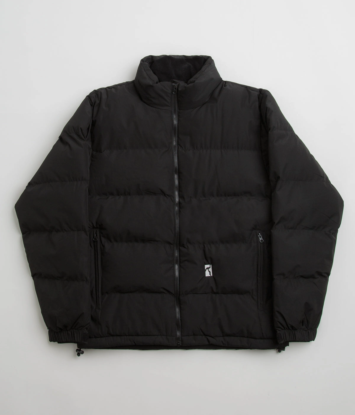 Poetic Collective Puffer Jacket - Black / White graduation Stretchable Material