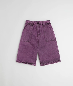 Sports Comfort denim material Poetic Collective x flatspot Painter Shorts - Purple Acid Wash Denim