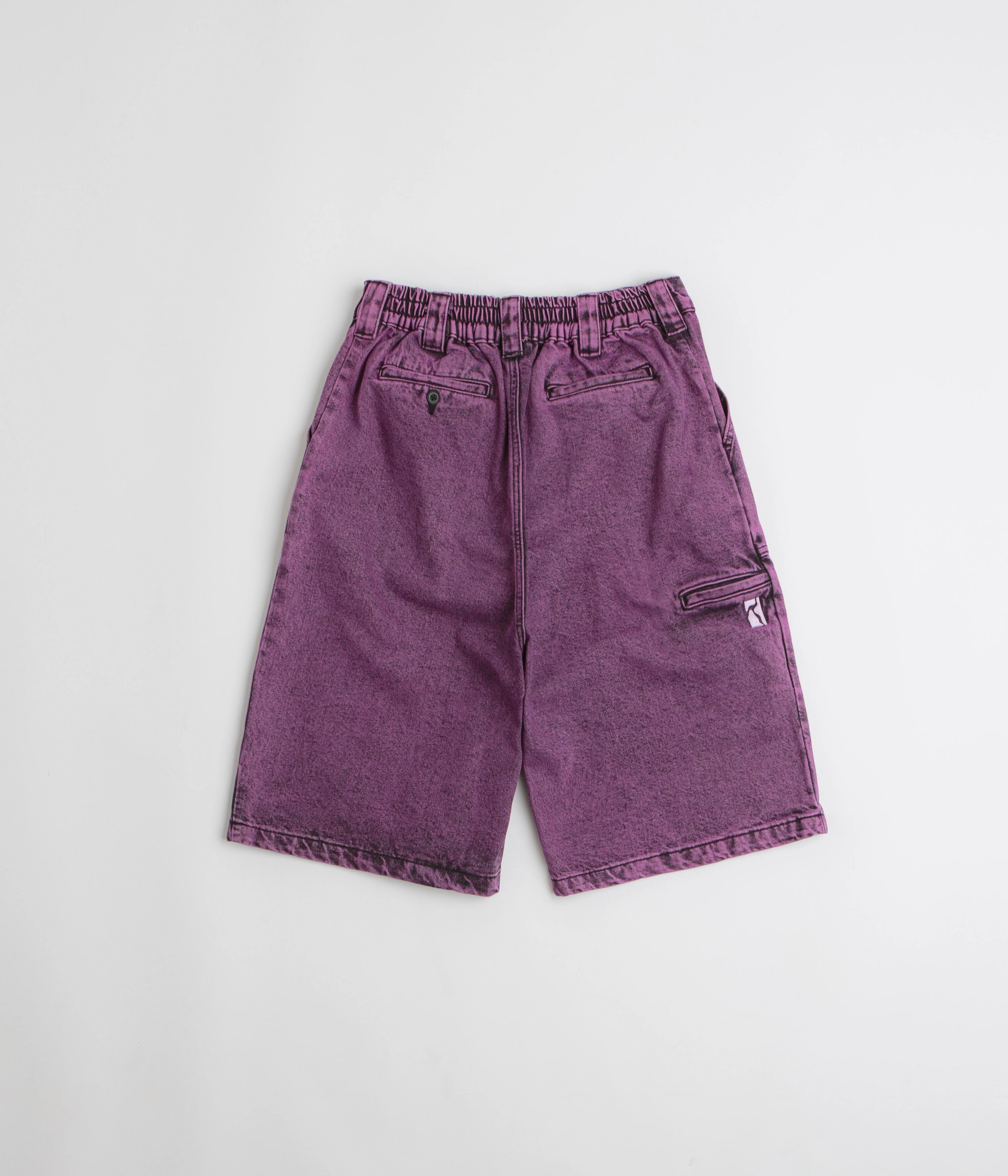 Poetic Collective x flatspot Painter Shorts - Purple Acid Wash Denim adult clothing Striped Pattern