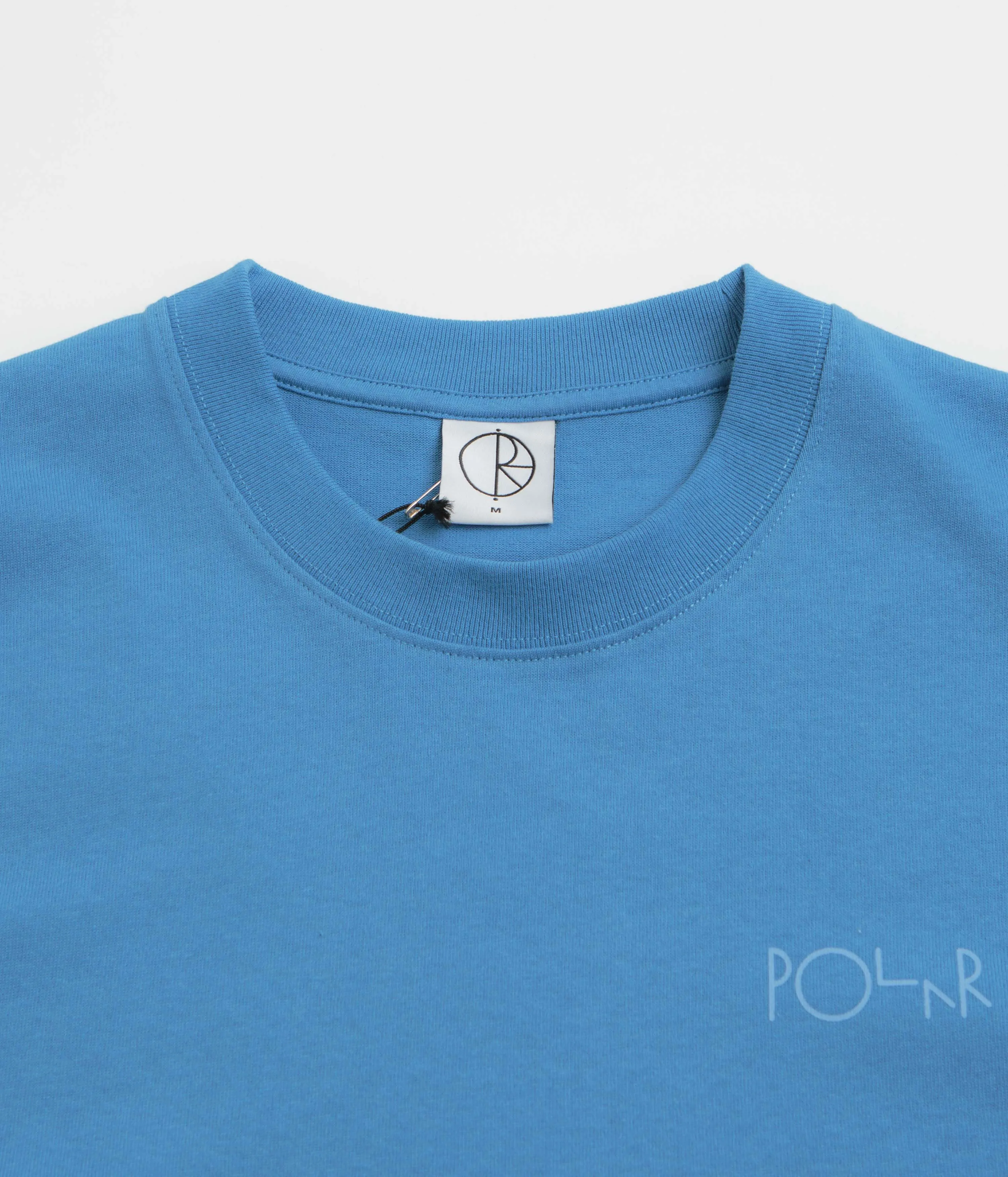 Floral Pattern Polar Contrast Stroke Logo T-Shirt - French Blue