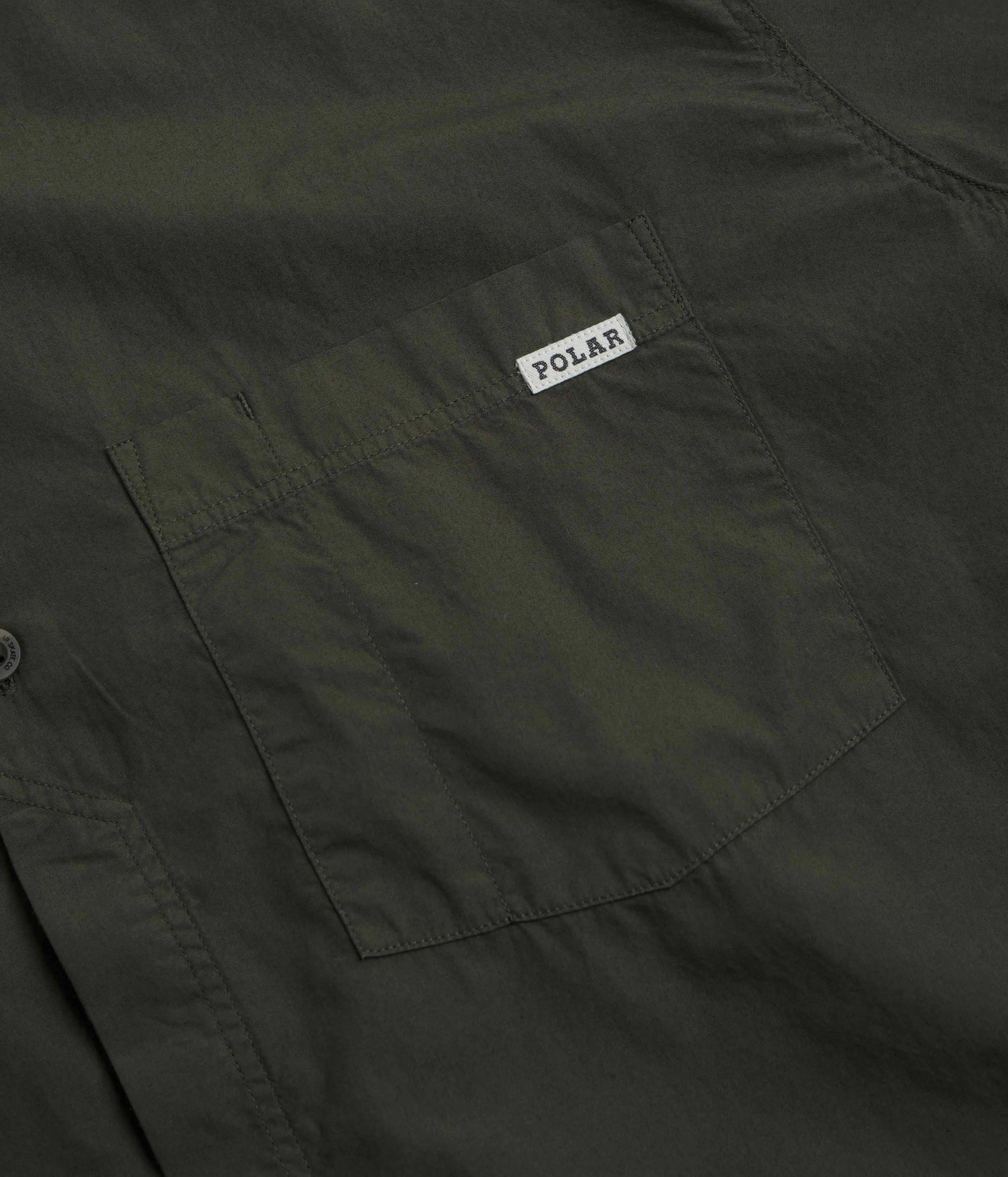 Denim Blend Smooth Zipper Design Polar Mitch Short Sleeve Shirt - Dirty Black