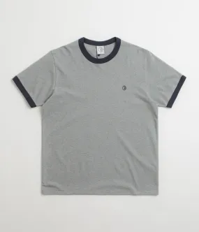 Breathable Design Compact Knit Structure Polar Ringer T-Shirt - Heather Grey / Navy / Navy