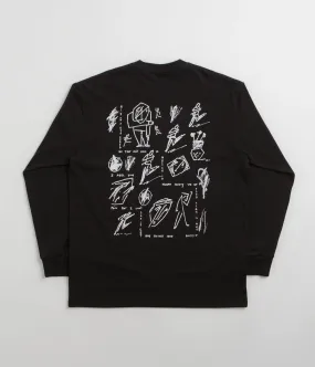 Casual Style cigarette pants silhouette Polar Sad at Times Long Sleeve T-Shirt - Black