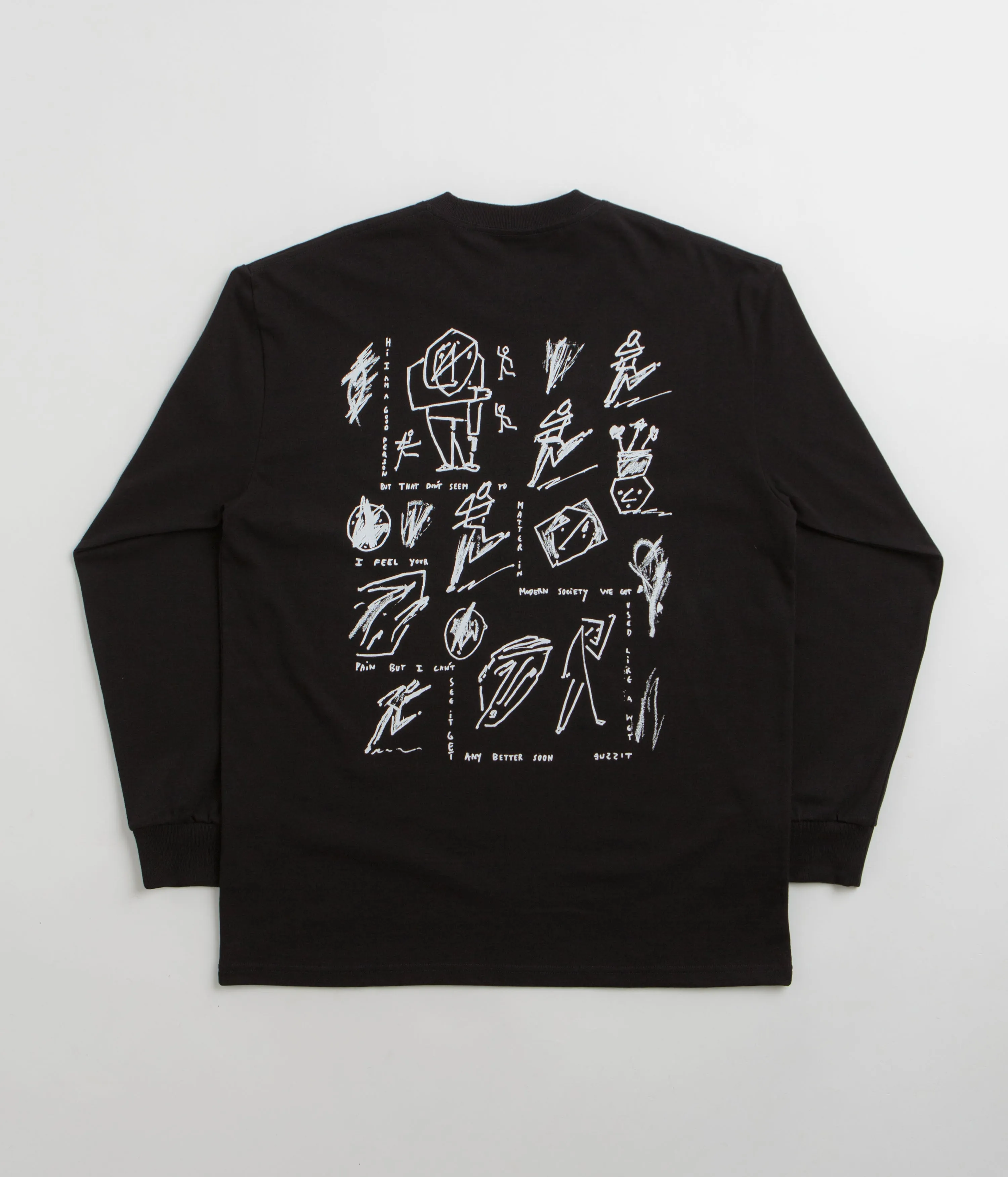 Casual Style cigarette pants silhouette Polar Sad at Times Long Sleeve T-Shirt - Black