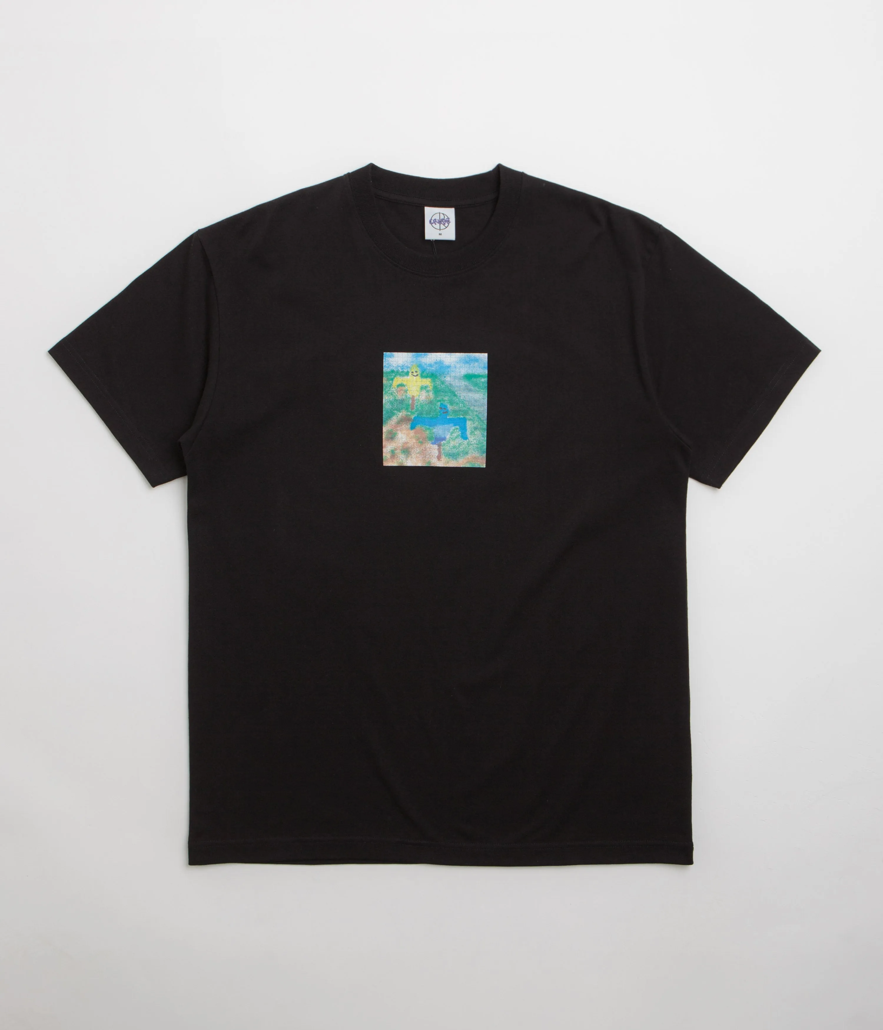Garment Washed Texture Polar Scarecrow T-Shirt - Black