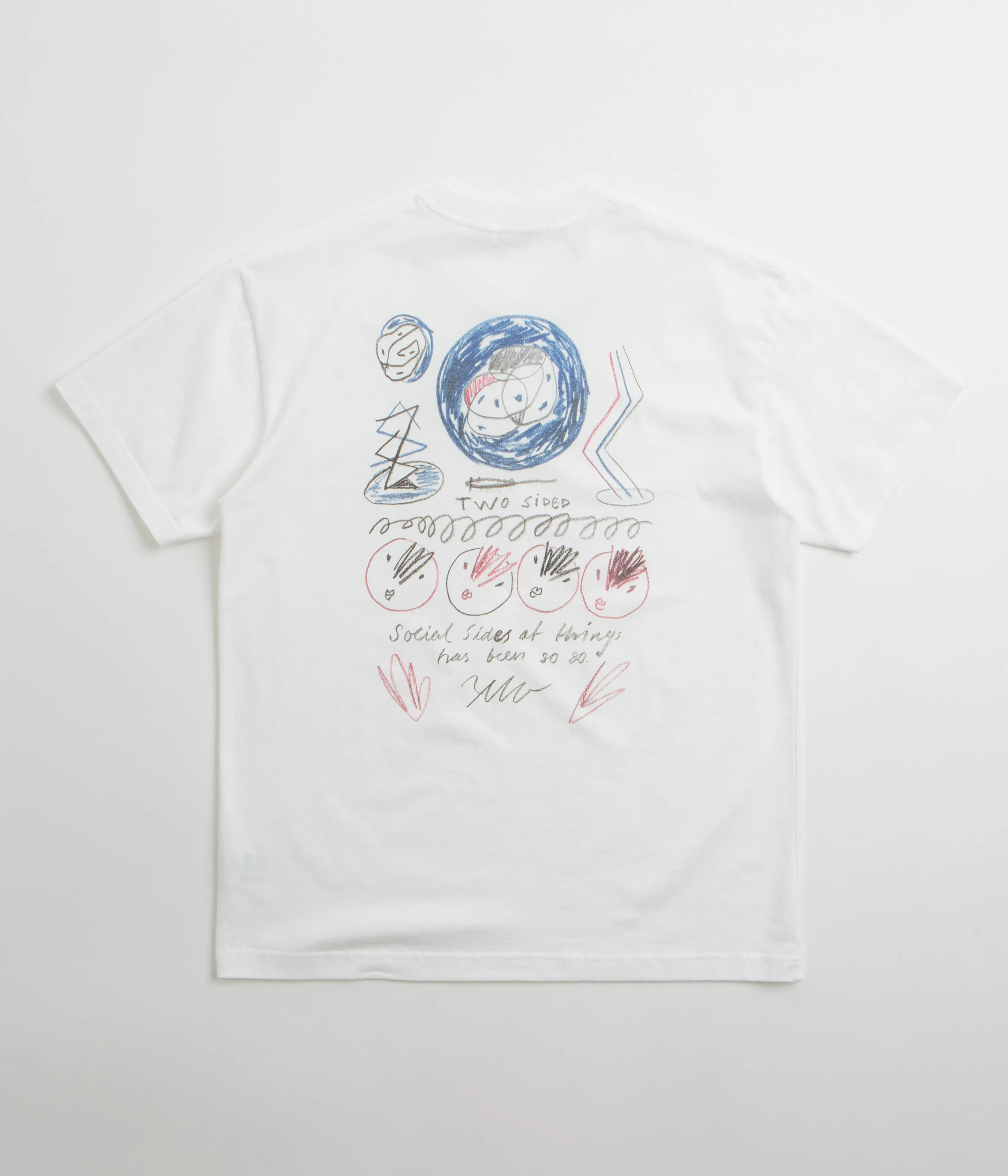 Flatlock Seam Technique Polar Social Side T-Shirt - White
