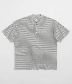 Polar Stripe Rib Henley T-Shirt - Heather Grey floral