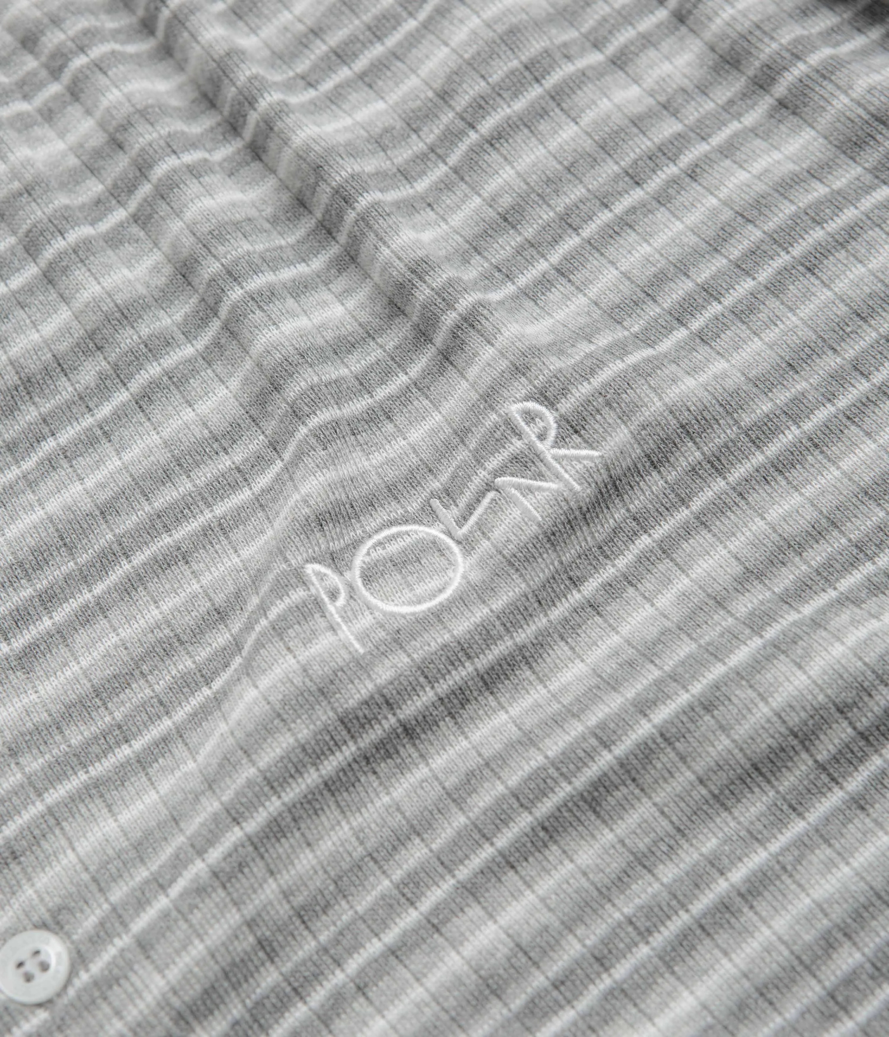 Mall squash event Polar Stripe Rib Henley T-Shirt - Heather Grey