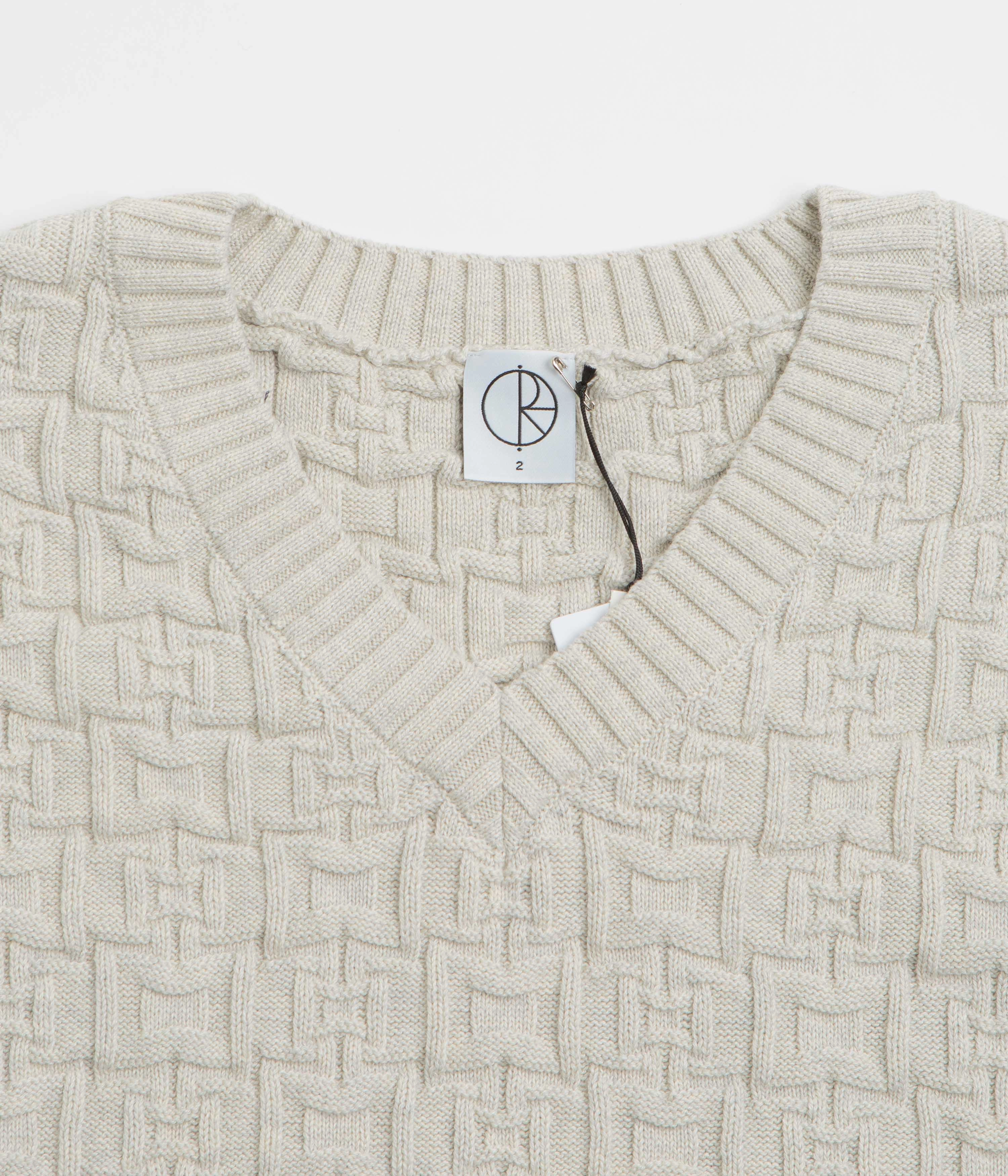 Striped Polar Alex Vest - Heather Beige Grey