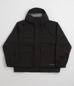 Patchwork Polar Cargo Shell Jacket - Black