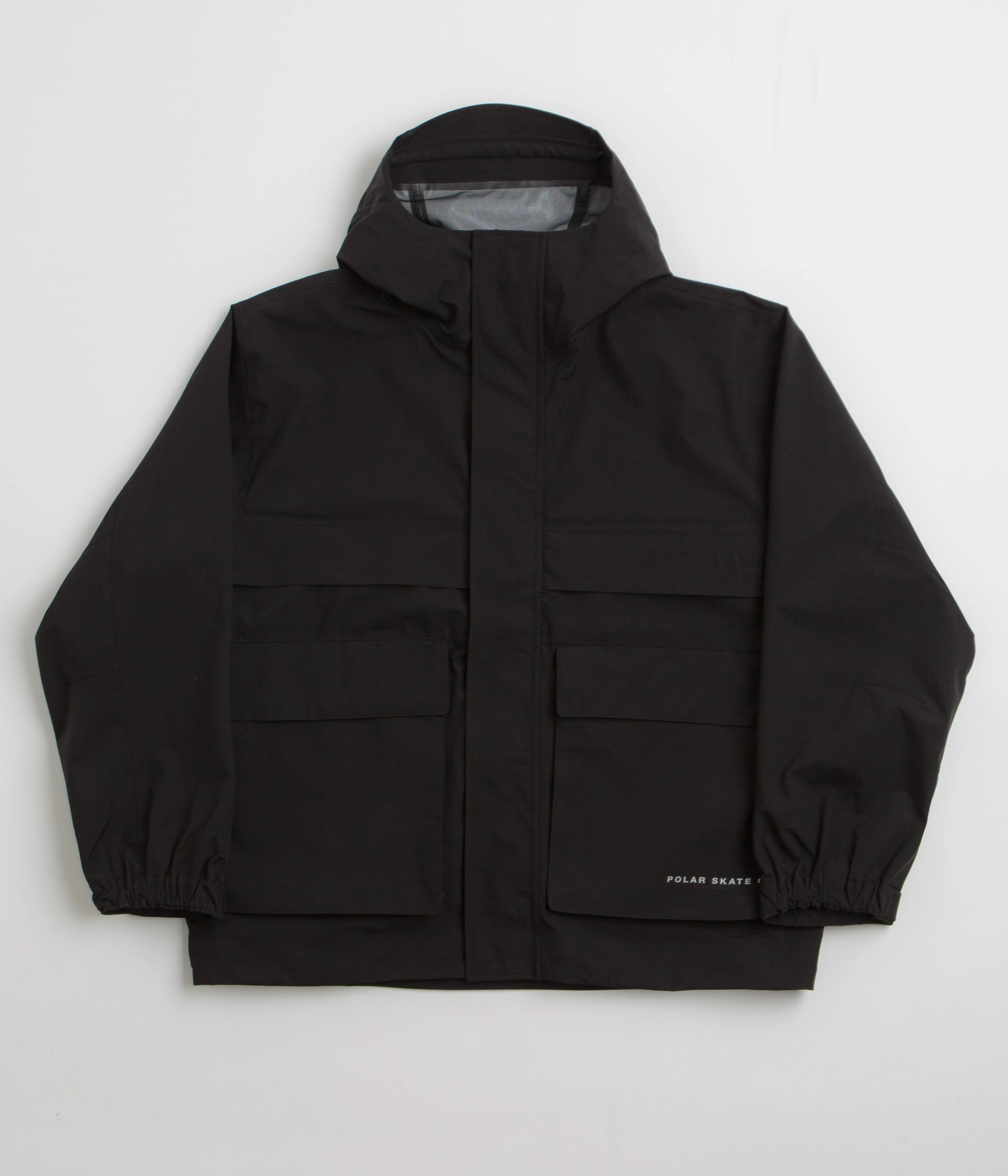 Patchwork Polar Cargo Shell Jacket - Black