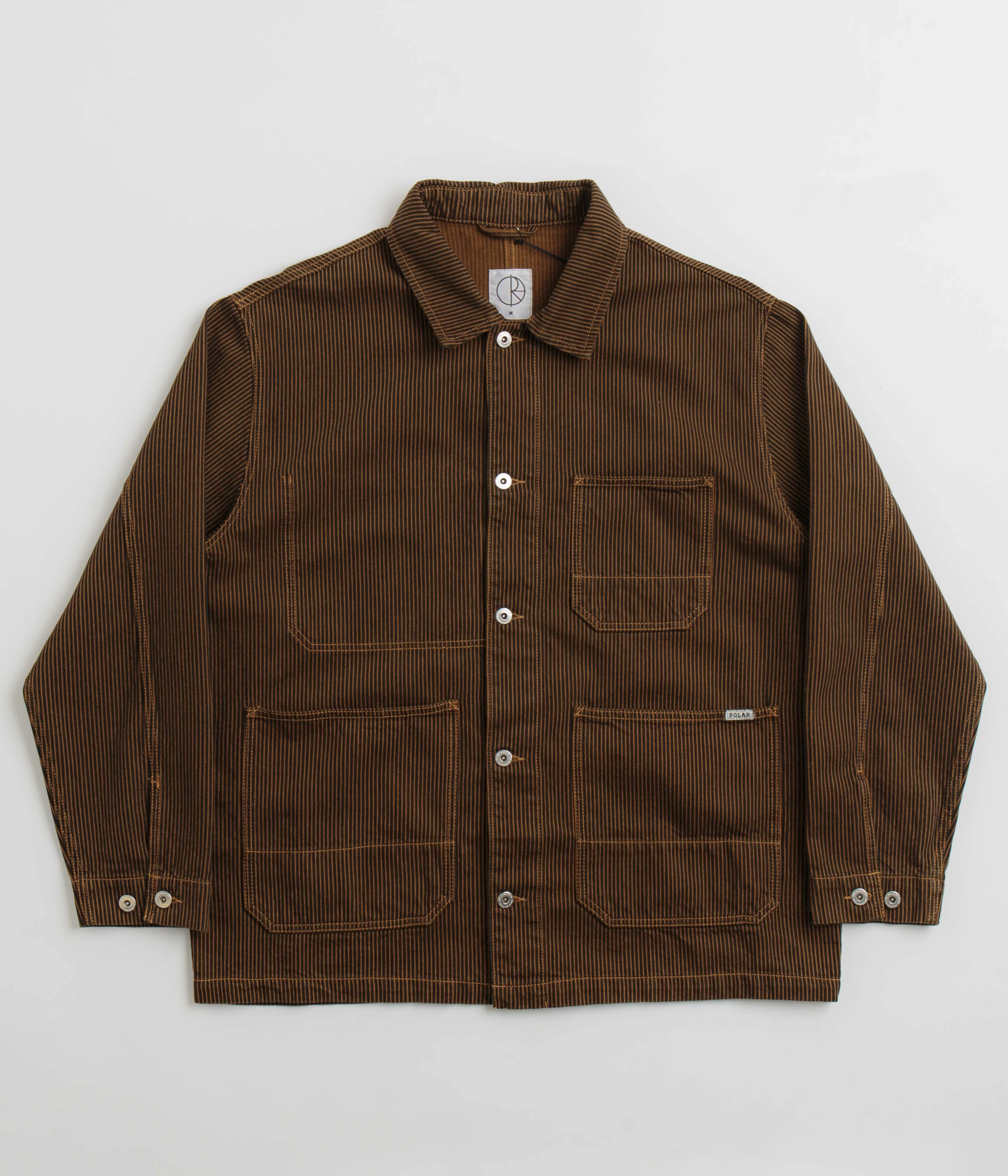 Polar Hickory Stripe Ezra Jacket - Rust NonBulky Midweight Build