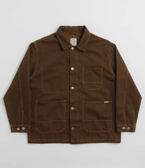 Polar Hickory Stripe Ezra Jacket - Rust NonBulky Midweight Build