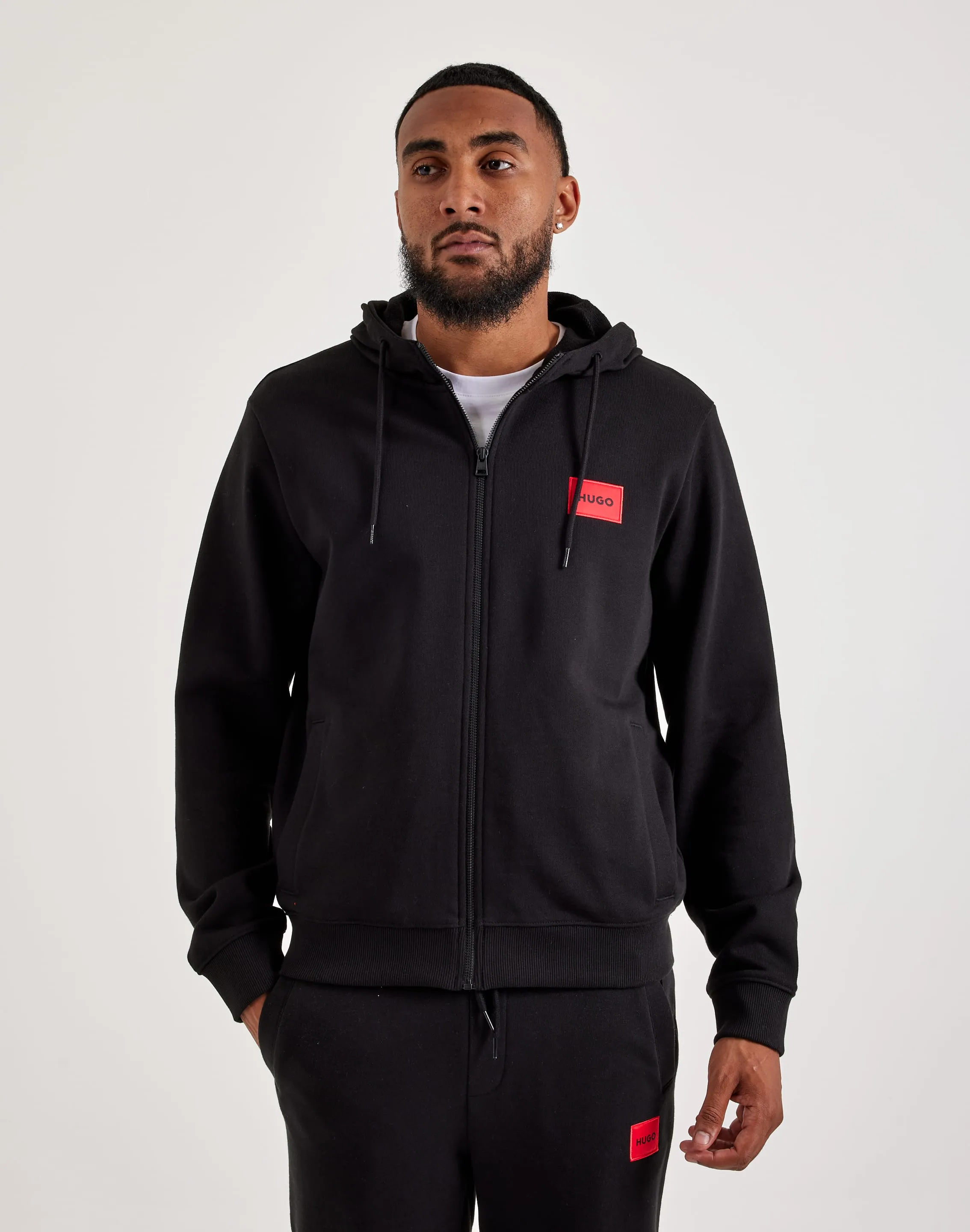 OdorControl Treatment Hugo Daple Box Logo Full-Zip Fleece Hoodie