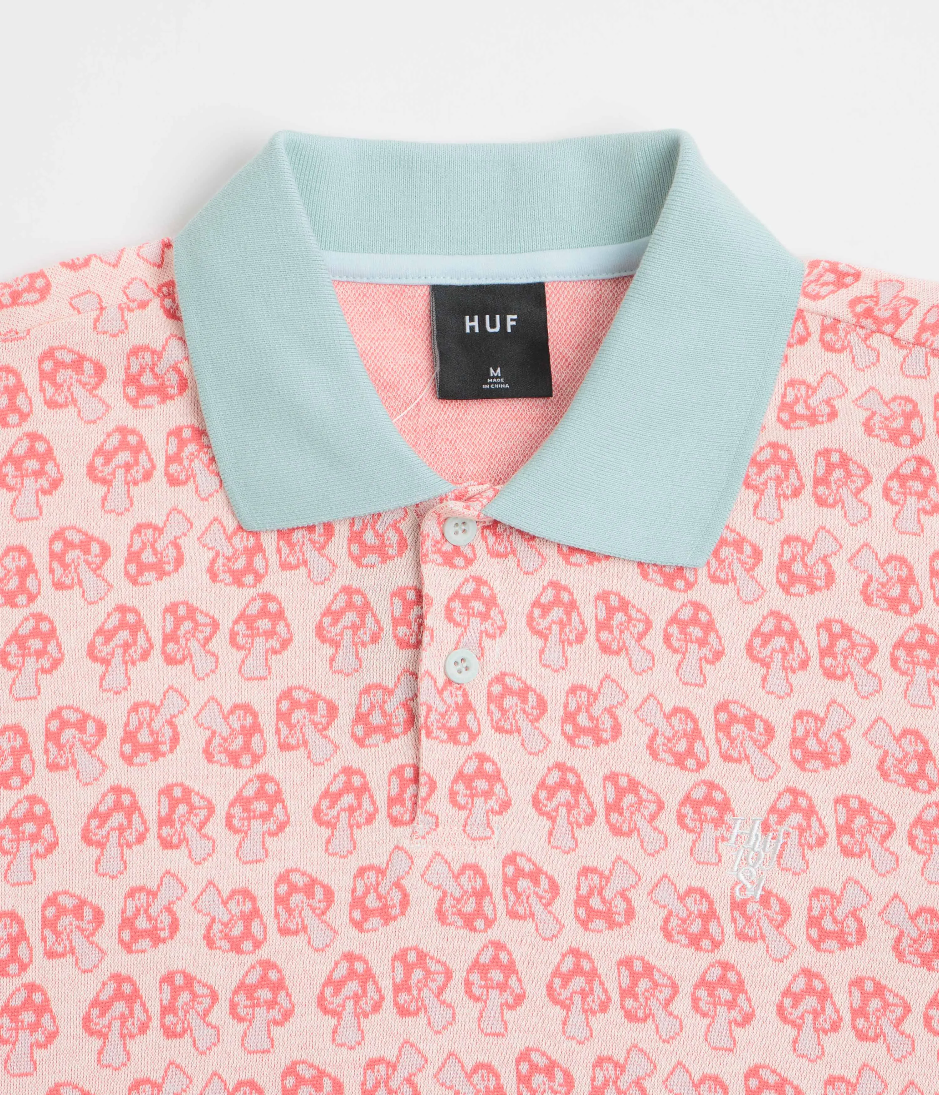 HUF Microdose Knit Polo Shirt - Red Non Iron