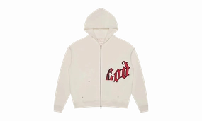 OG Logo V2 Hoodie "Bone / Red" RecycledPolyester Free Shape