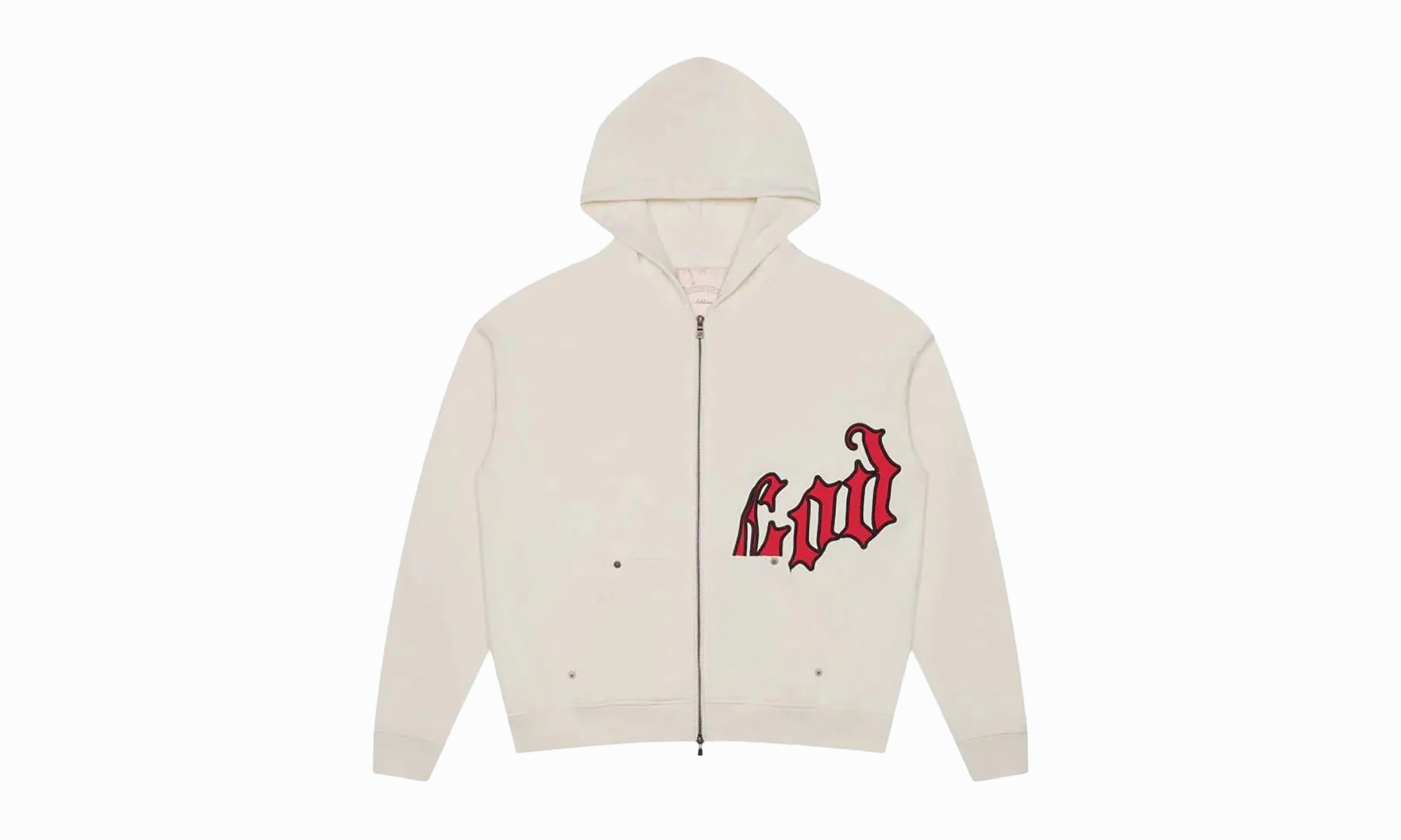 OG Logo V2 Hoodie "Bone / Red" AdjustableHemline
