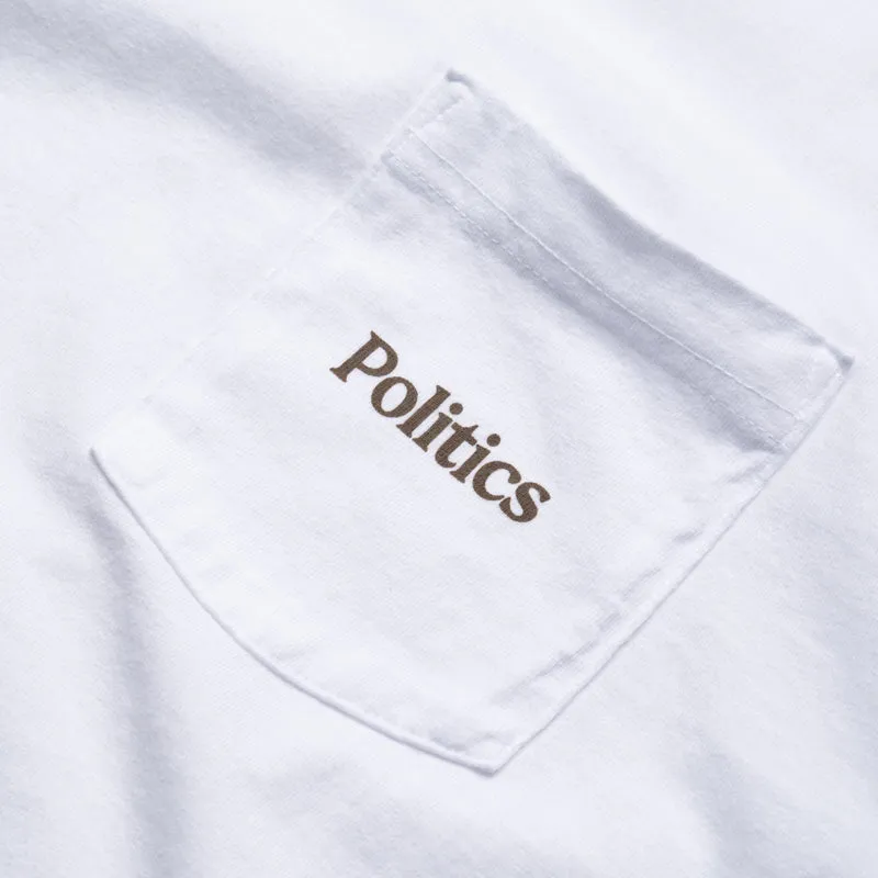 Checked Politics Alt Logo Pocket Tee - White