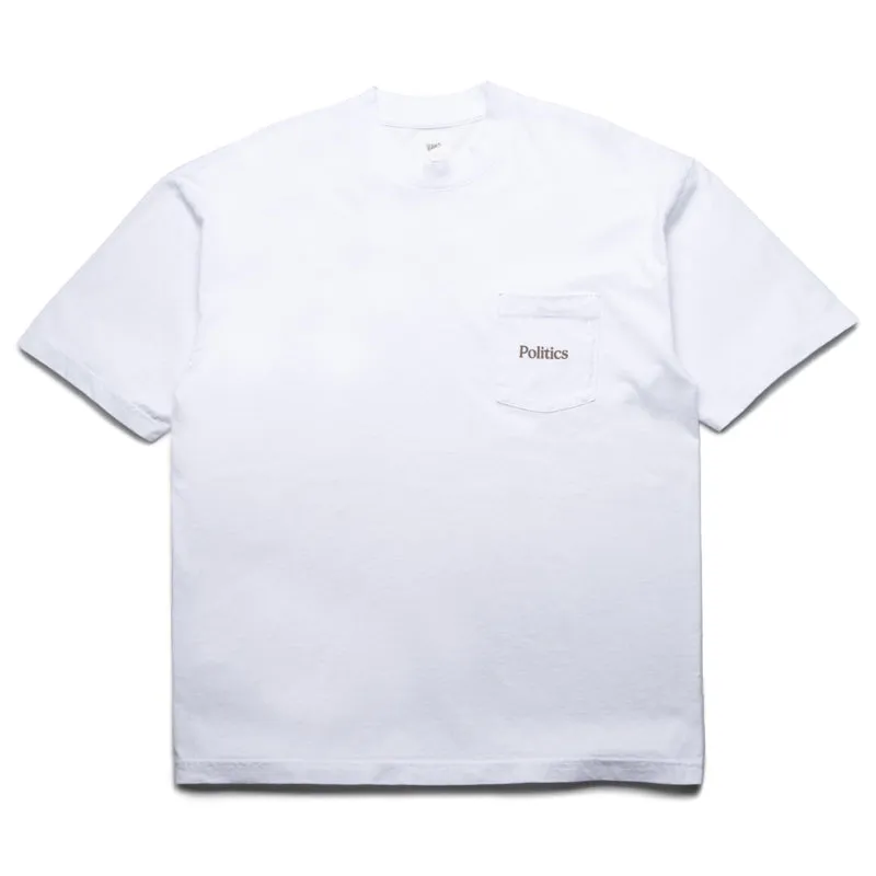 Politics Alt Logo Pocket Tee - White humid environment modern hem