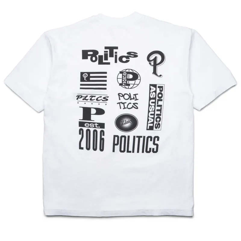 Politics Bootleg Tee - White Boat Neck