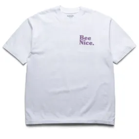 label Politics Busy Being Nice Core Tee - White/Mauve
