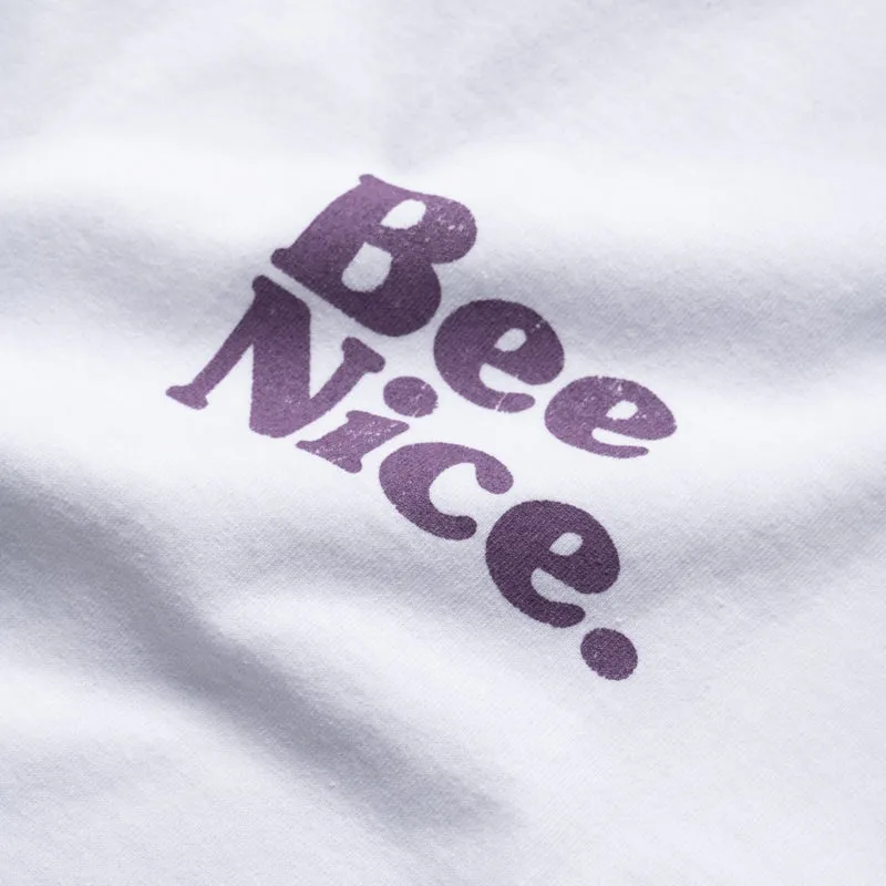 safari event Politics Busy Being Nice Core Tee - White/Mauve