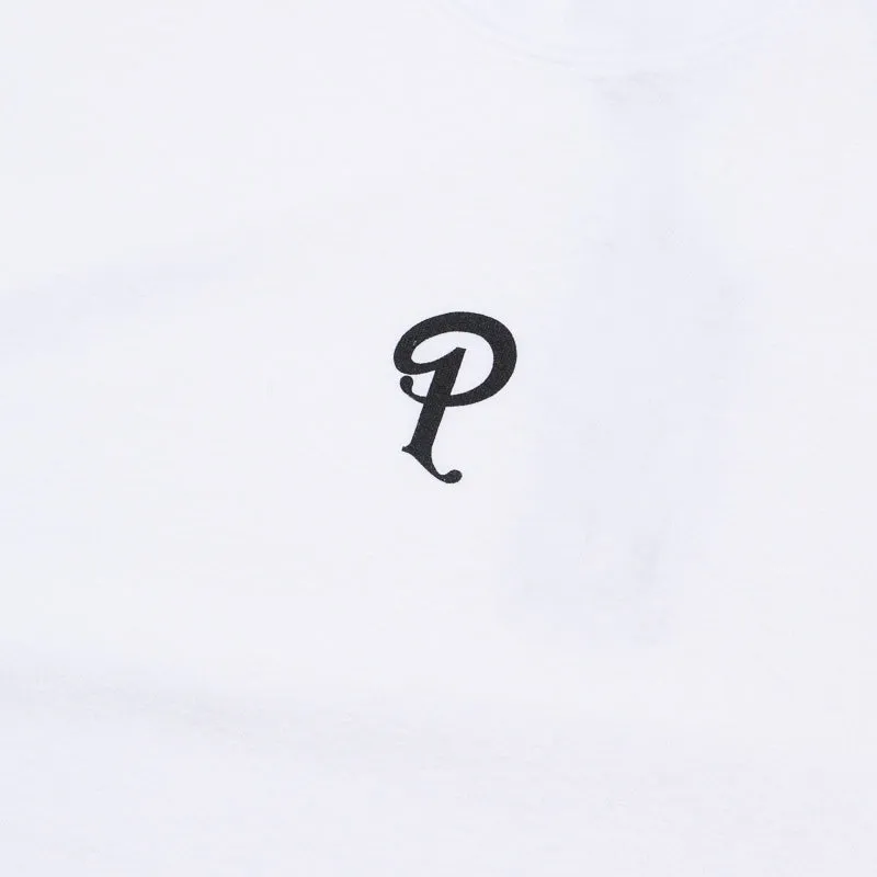 Politics Center P Logo Tee - White Indoor Cuffed Sleeves