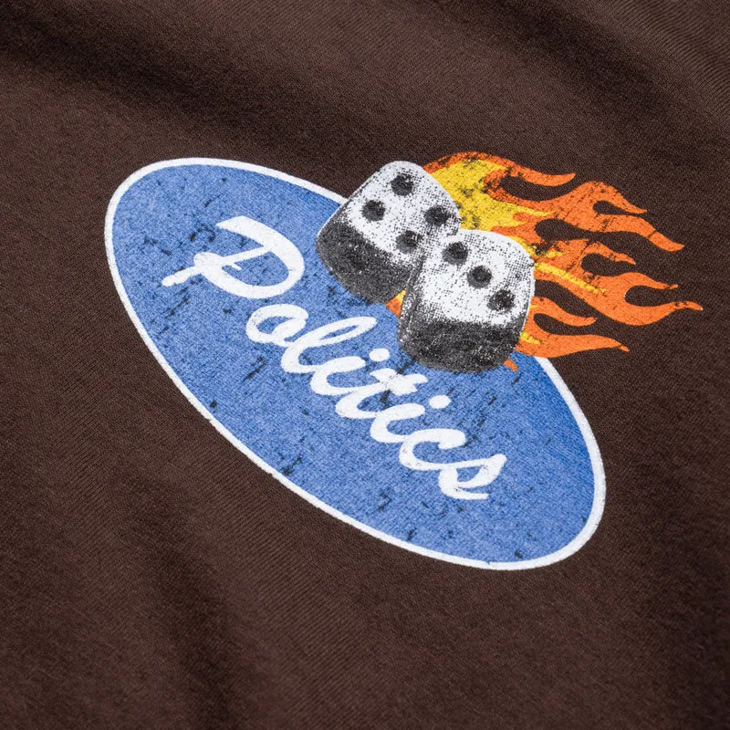 Politics Flame Tee - Chocolate wrap silhouette