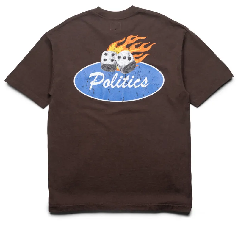 Politics Flame Tee - Chocolate culottes silhouette temperate climate