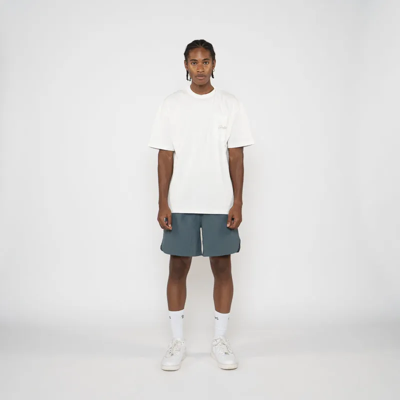 Maxi length School campus Politics Pocket Tee - Creme
