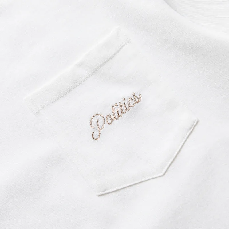 simple design Politics Pocket Tee - Creme