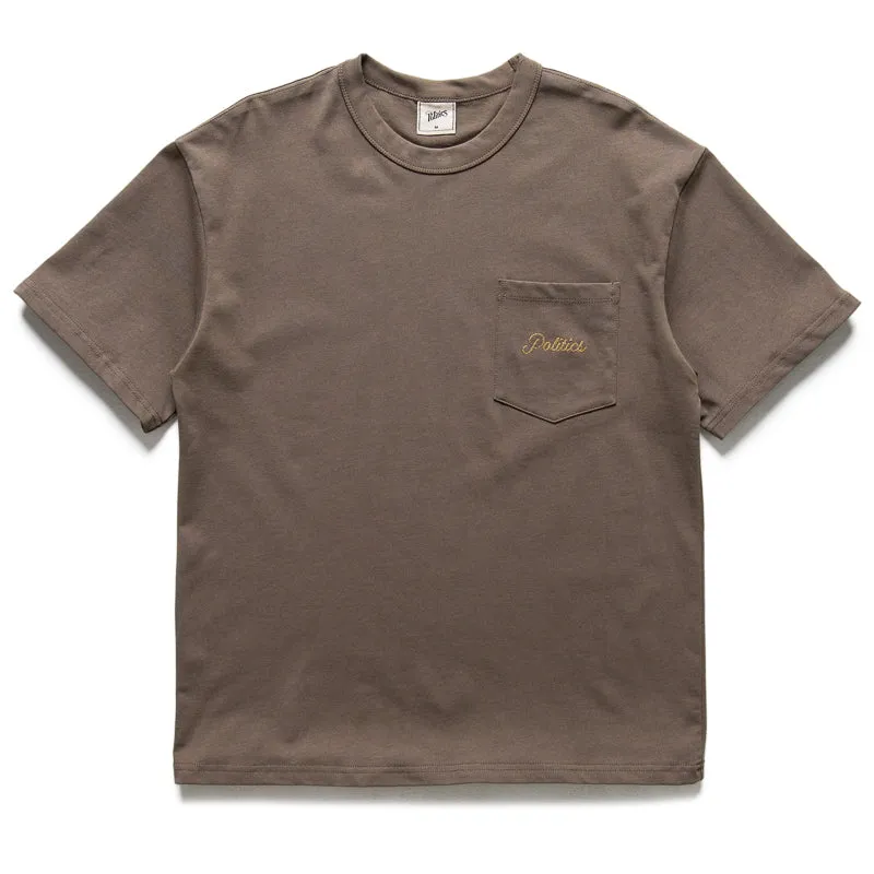 wide legs Politics Pocket Tee - Mocha