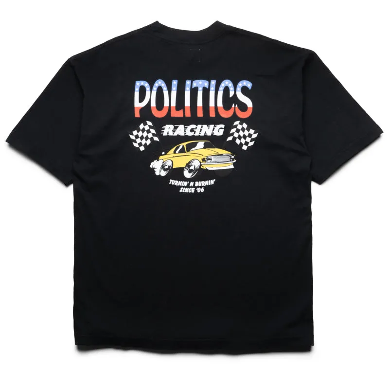 Politics Racing Tee - Black Beach Vacation