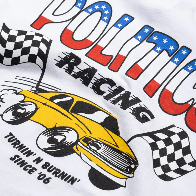 Airbnb venue diving event Politics Racing Tee - White