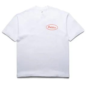 Politics Sponsor Tee - White Three quarter sleeve In-demand