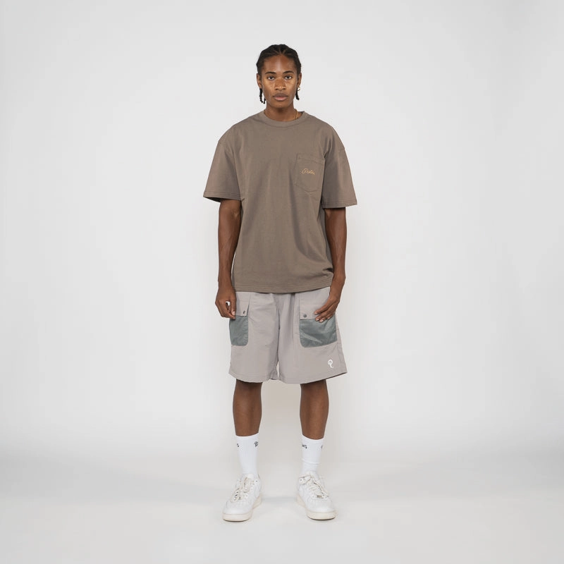 Politics Angler Shorts - Cool Grey Leather shorts Athletic Silhouette
