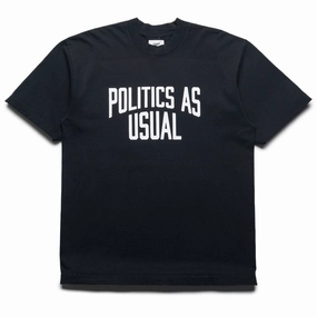 Matching Set basketball event Politics As Usual Tee - Black