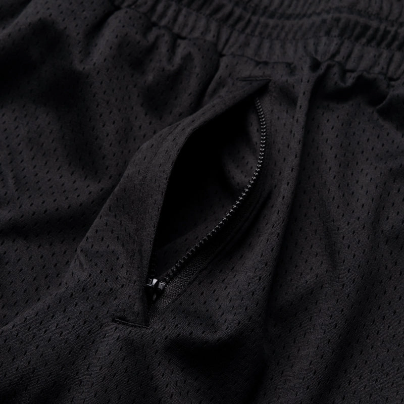 Politics Mesh Shorts - Black elastic waistband dress shorts
