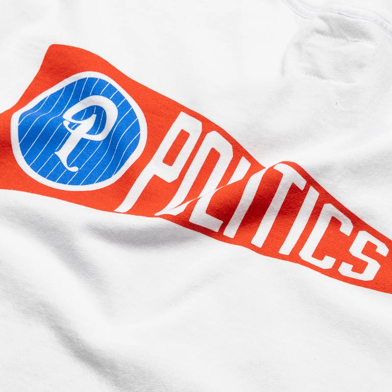 Politics Pennant Tee - White Resort Art Gallery