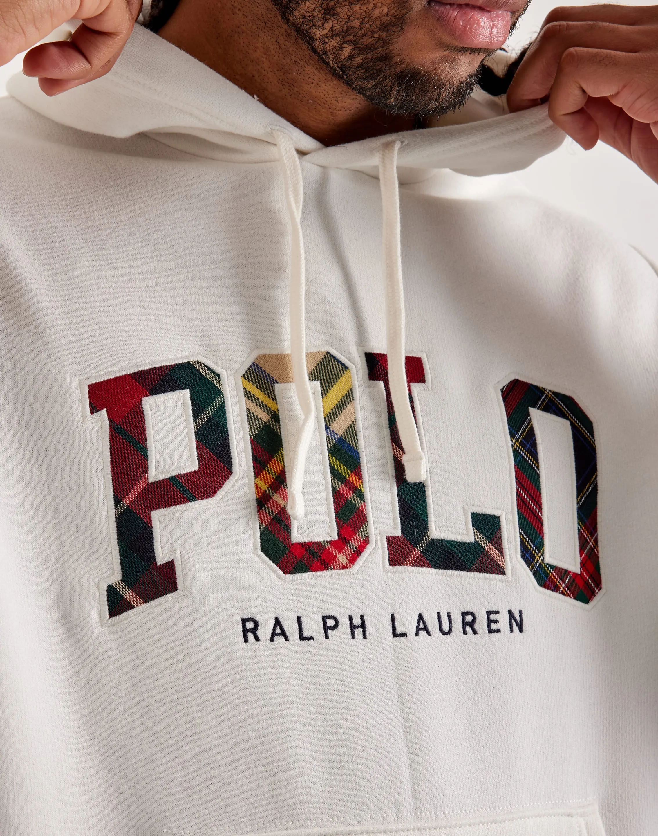 Polo Ralph Lauren Plaid Logo Hoodie TumbleDry Safe