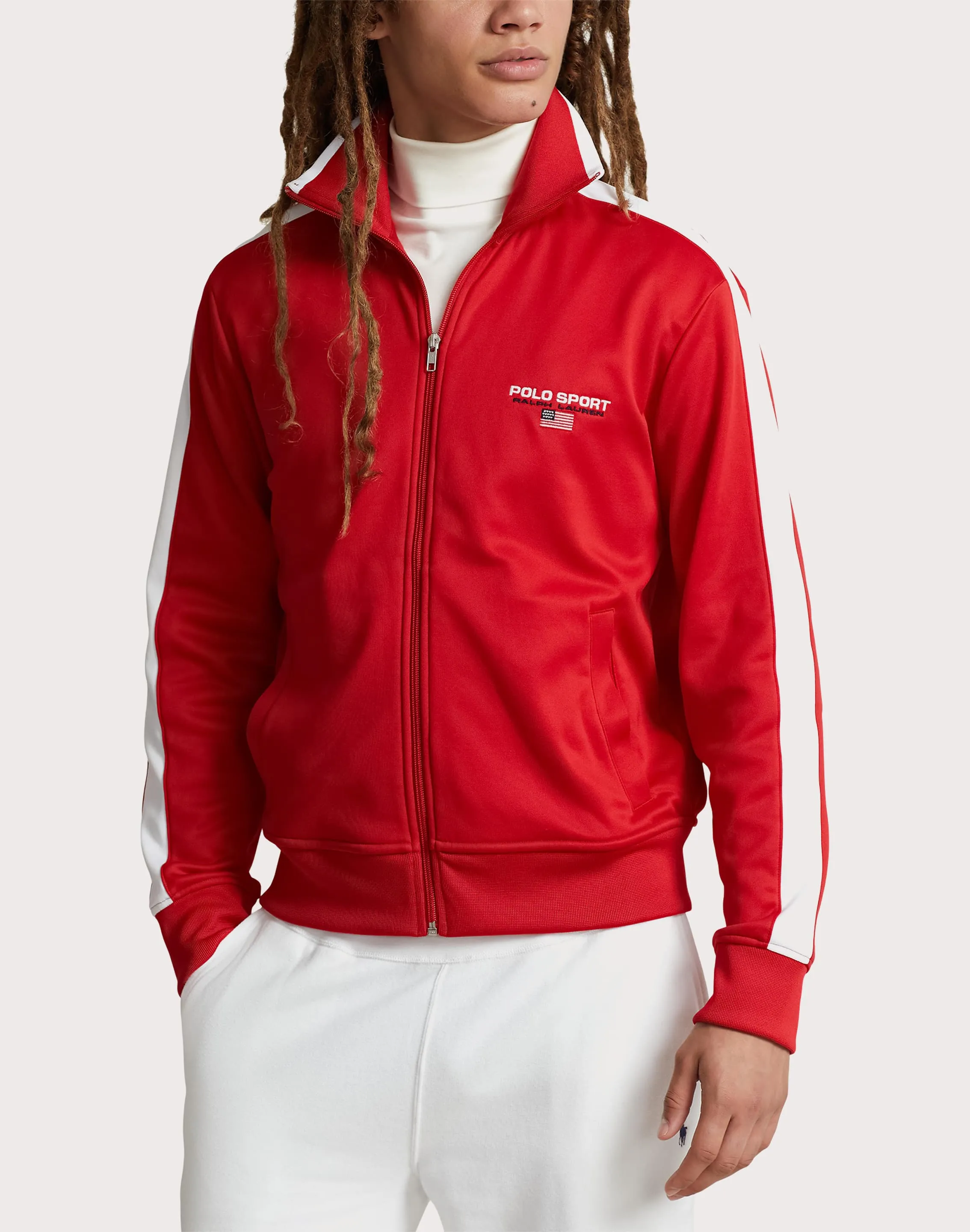 Recycled Polyester Blend Polo Sport Track Jacket