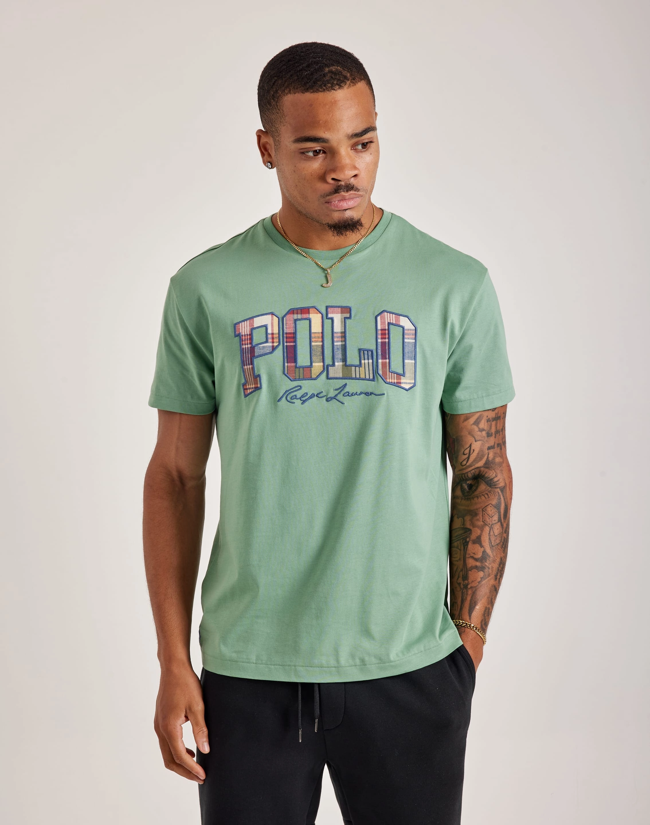 Polo Ralph Lauren Plaid Logo Tee Tight Core