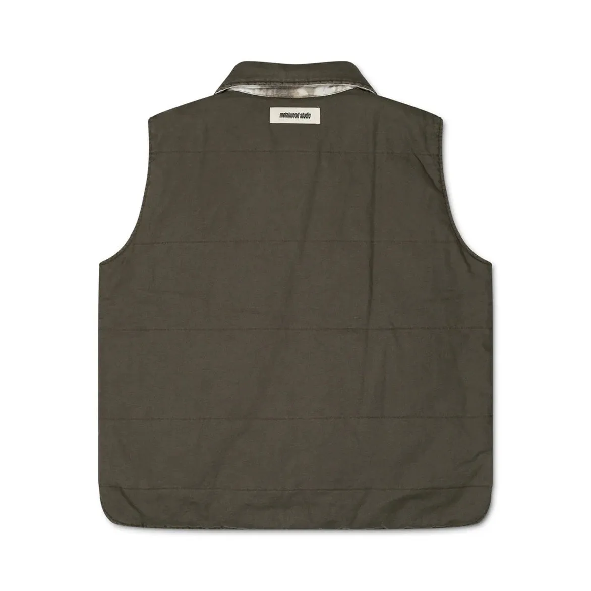 POLY FILLED REVERSIBLE VEST - FATIGUE GREEN Recycle Glow