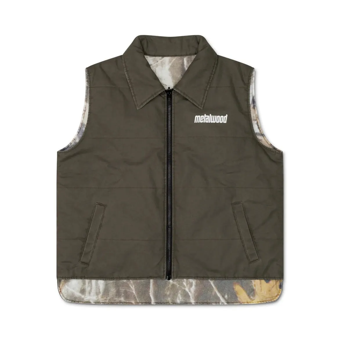 POLY FILLED REVERSIBLE VEST - FATIGUE GREEN Royal Charm