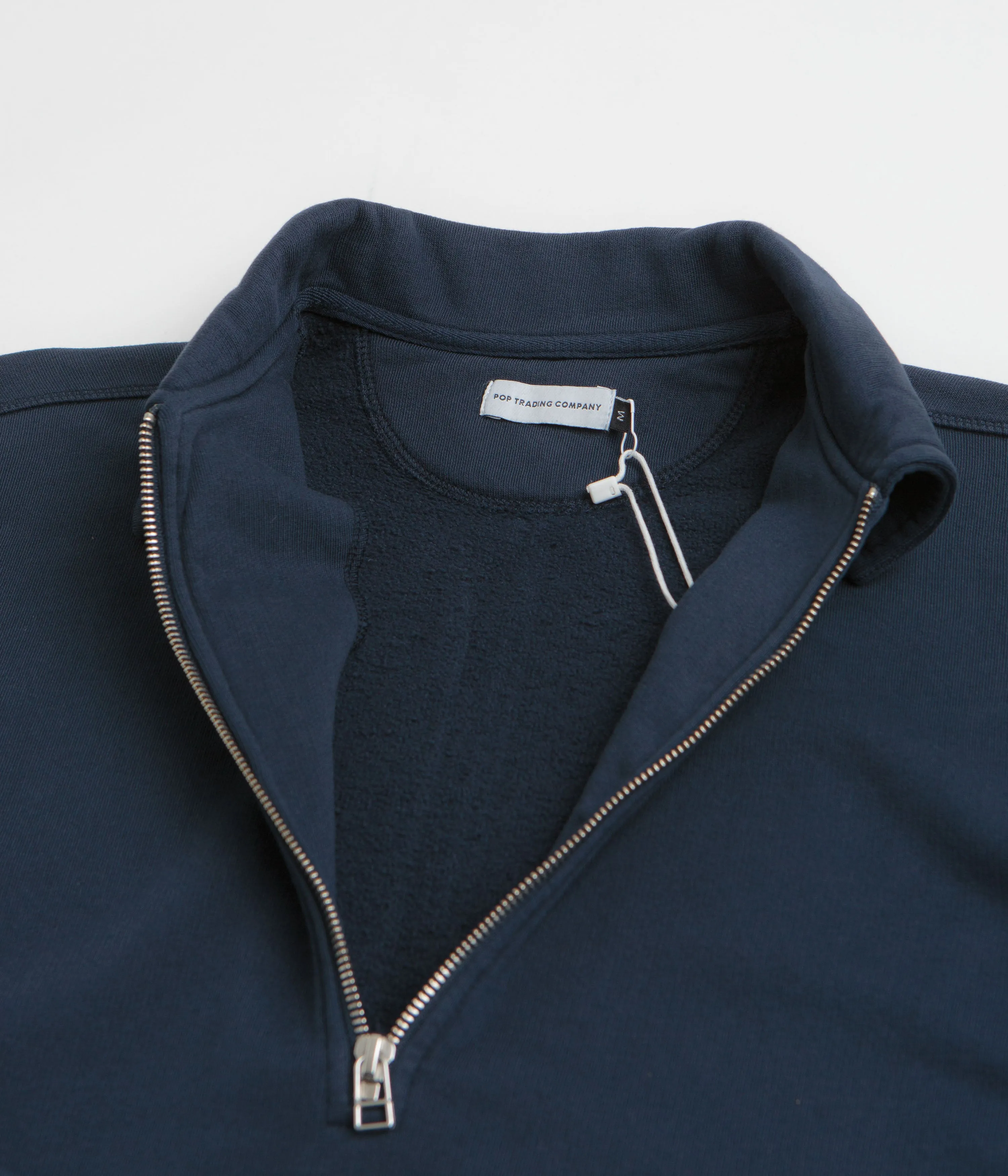 Pop Trading Company 1/2 Zip Sweatshirt - Navy Brand Name