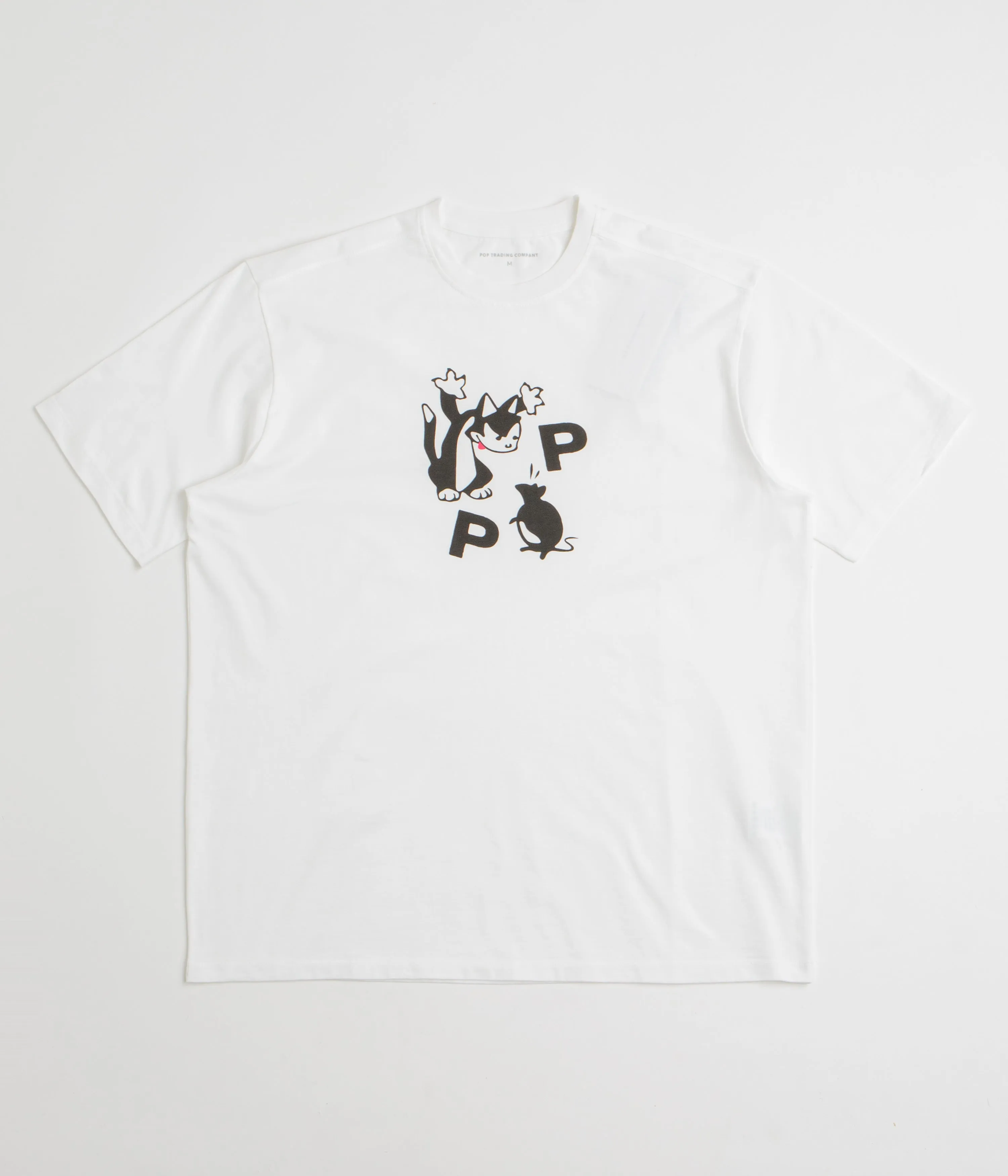 Pop Trading Company Catch T-Shirt - White / Black Sustainable